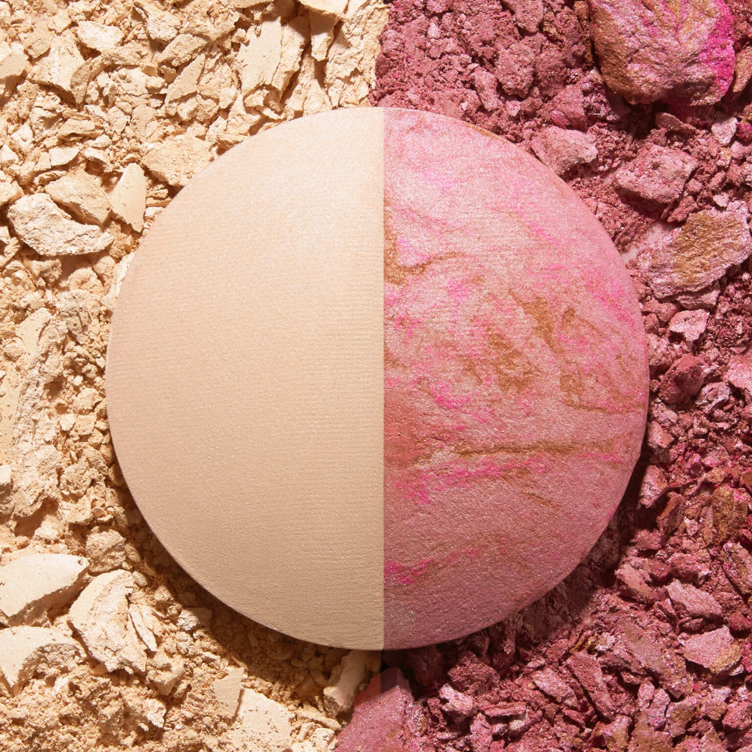 Baked Blush-n-Highlight Split. Pink Buttercream/ French Vanilla